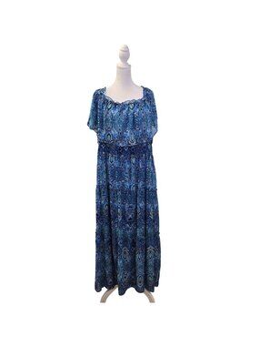 NWT Rabbit Rabbit Rabbit Women Floral Flutter Sleeve Tiered Hem Maxi Dress Size